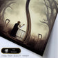 Nacnic Lámina Arpa Cariñoso al estilo de T. Burton. Ilustraciones de escenas y lugares inspiradas en arte gótico y oscuro. Diseño y Decoración de Interiores.-Artwork-Nacnic-Nacnic Estudio SL