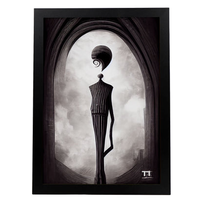 Nacnic Lámina Arquitecto Optimista al estilo de T. Burton. Ilustraciones de profesiones y oficios inspiradas en arte gótico y oscuro. Diseño y Decoración de Interiores.-Artwork-Nacnic-A4-Sin marco-Nacnic Estudio SL
