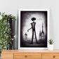 Nacnic Lámina Arquitecto Racional al estilo de T. Burton. Ilustraciones de profesiones y oficios inspiradas en arte gótico y oscuro. Diseño y Decoración de Interiores.-Artwork-Nacnic-Nacnic Estudio SL