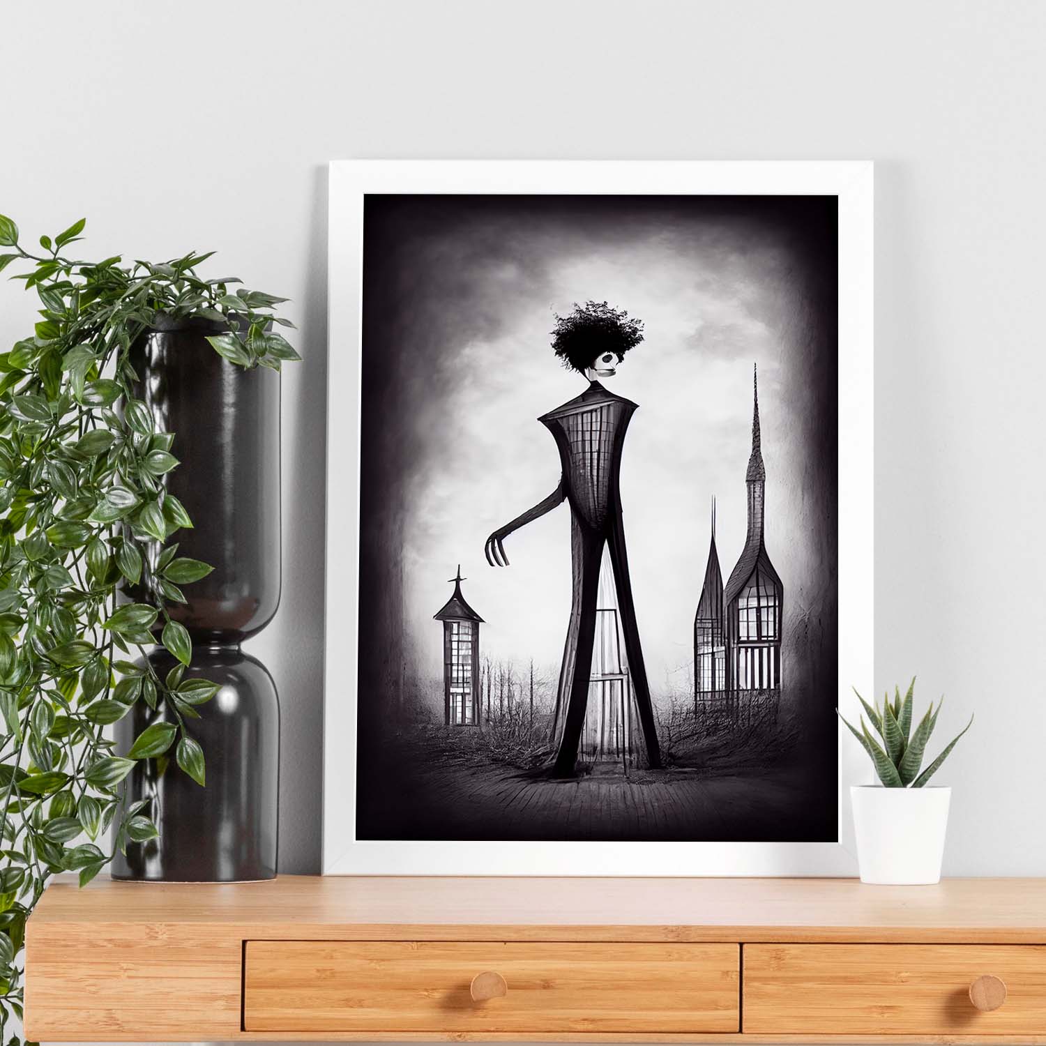Nacnic Lámina Arquitecto Racional al estilo de T. Burton. Ilustraciones de profesiones y oficios inspiradas en arte gótico y oscuro. Diseño y Decoración de Interiores.-Artwork-Nacnic-Nacnic Estudio SL