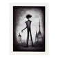 Nacnic Lámina Arquitecto Racional al estilo de T. Burton. Ilustraciones de profesiones y oficios inspiradas en arte gótico y oscuro. Diseño y Decoración de Interiores.-Artwork-Nacnic-A3-Marco Blanco-Nacnic Estudio SL