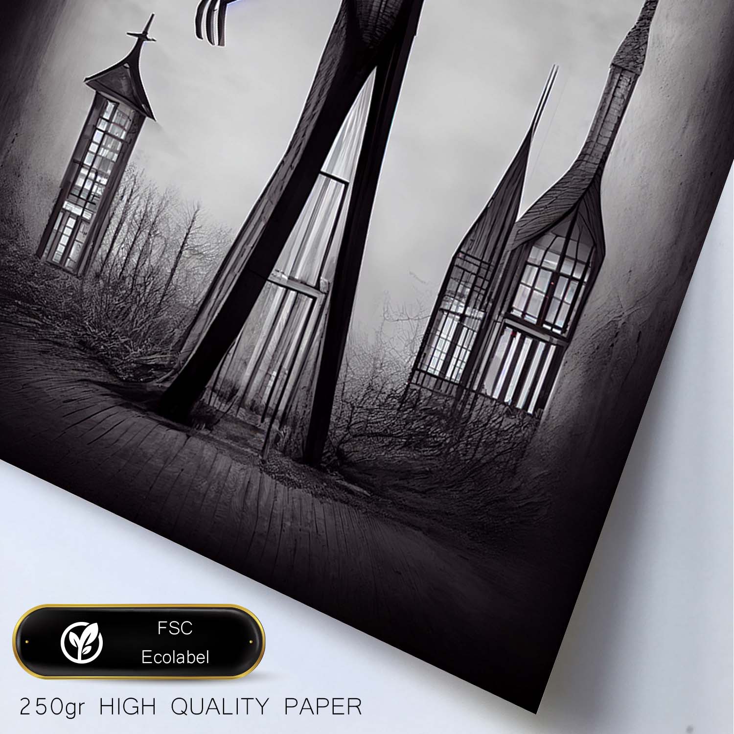Nacnic Lámina Arquitecto Racional al estilo de T. Burton. Ilustraciones de profesiones y oficios inspiradas en arte gótico y oscuro. Diseño y Decoración de Interiores.-Artwork-Nacnic-Nacnic Estudio SL