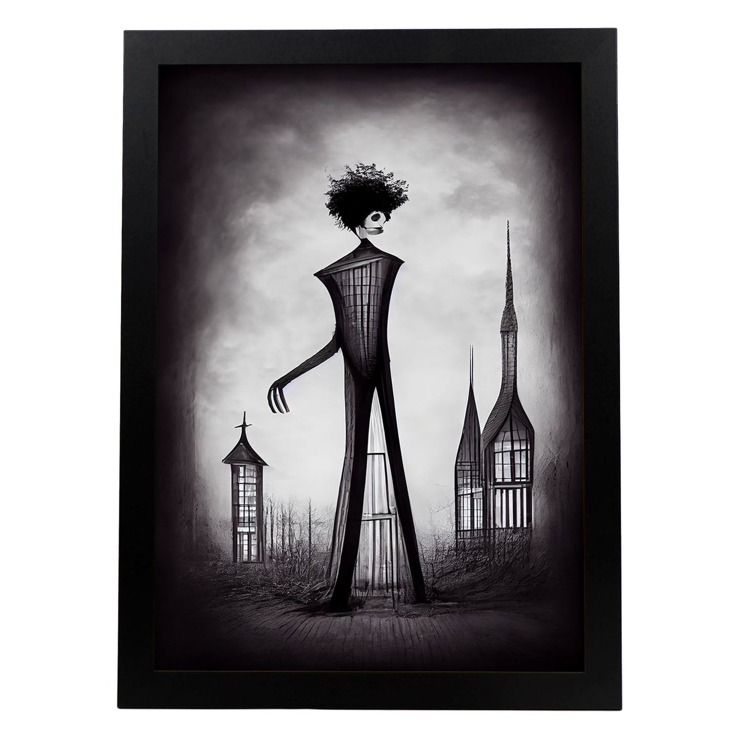Nacnic Lámina Arquitecto Racional al estilo de T. Burton. Ilustraciones de profesiones y oficios inspiradas en arte gótico y oscuro. Diseño y Decoración de Interiores.-Artwork-Nacnic-A3-Sin marco-Nacnic Estudio SL
