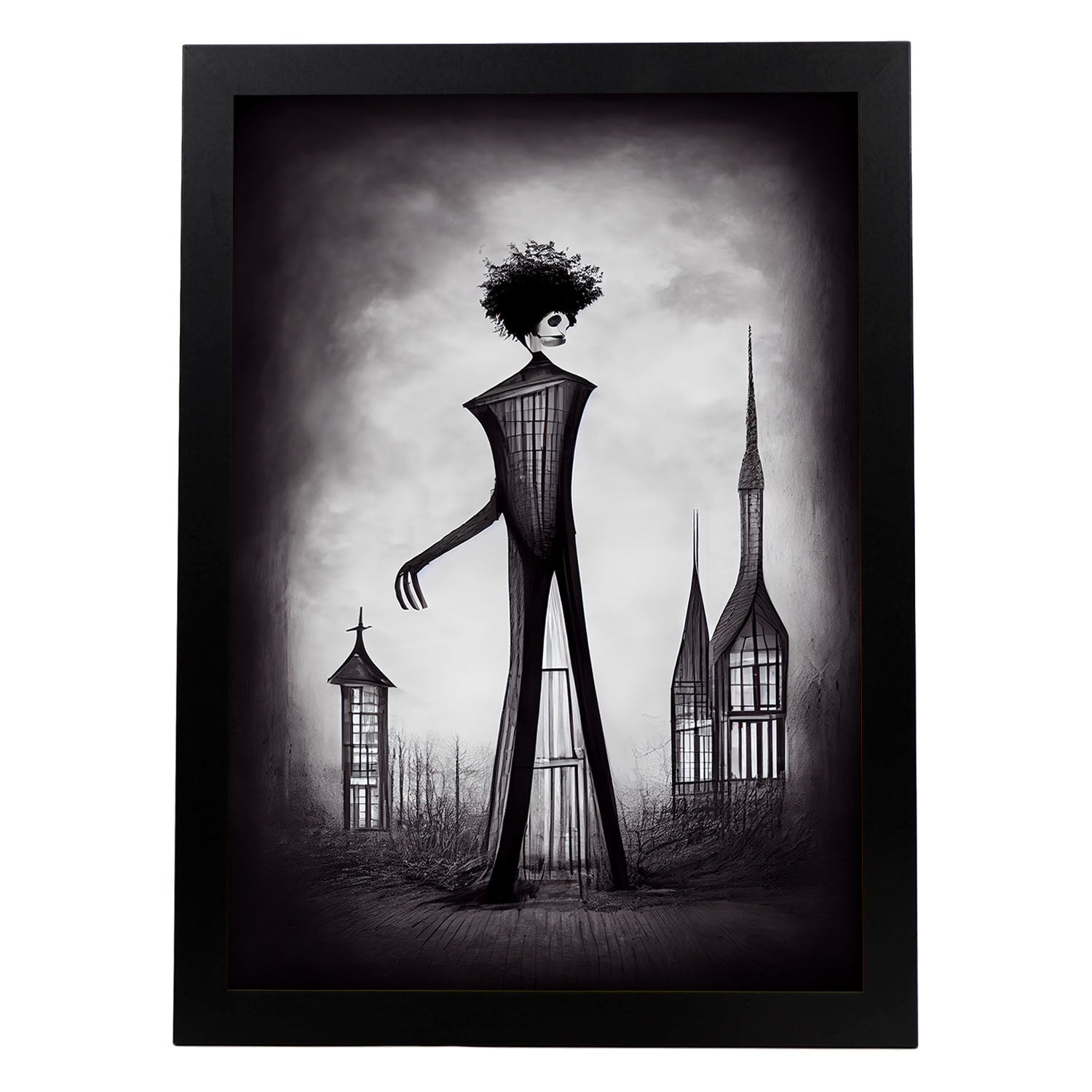 Nacnic Lámina Arquitecto Racional al estilo de T. Burton. Ilustraciones de profesiones y oficios inspiradas en arte gótico y oscuro. Diseño y Decoración de Interiores.-Artwork-Nacnic-A3-Sin marco-Nacnic Estudio SL