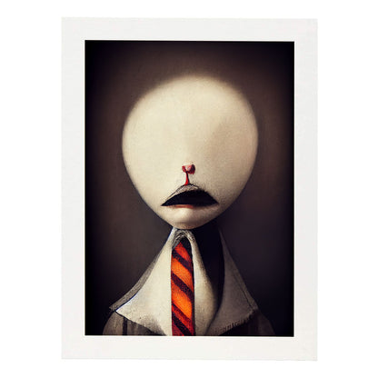 Nacnic Lámina Asesor Práctico al estilo de T. Burton. Ilustraciones de profesiones y oficios inspiradas en arte gótico y oscuro. Diseño y Decoración de Interiores.-Artwork-Nacnic-A4-Marco Blanco-Nacnic Estudio SL