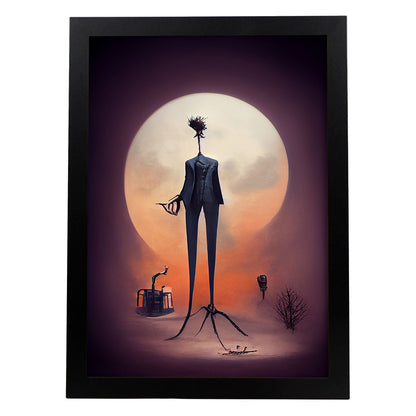 Nacnic Lámina Asesor Sociable al estilo de T. Burton. Ilustraciones de profesiones y oficios inspiradas en arte gótico y oscuro. Diseño y Decoración de Interiores.-Artwork-Nacnic-A4-Sin marco-Nacnic Estudio SL