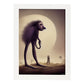 Nacnic Lámina Babuino Gigante Energético estilo T. Burton. Ilustraciones y pósters de animales inspirados en el arte gótico y oscuro de Burton. Diseño y Decoración de Interiores.-Artwork-Nacnic-A4-Marco Blanco-Nacnic Estudio SL