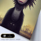 Nacnic Lámina Babuino Sociable estilo T. Burton. Ilustraciones y pósters de animales inspirados en el arte gótico y oscuro de Burton. Diseño y Decoración de Interiores.-Artwork-Nacnic-Nacnic Estudio SL