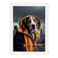 Nacnic Lámina Beagle Compasivo en estilo Fotografía a todo color. Divertidas ilustraciones realistas de animales con ropa humana. Diseño y Decoración de Interiores.-Artwork-Nacnic-A4-Marco Blanco-Nacnic Estudio SL