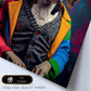 Nacnic Lámina Beagle Dinámico en estilo Fotografía a todo color. Divertidas ilustraciones realistas de animales con ropa humana. Diseño y Decoración de Interiores.-Artwork-Nacnic-Nacnic Estudio SL