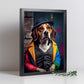 Nacnic Lámina Beagle Dinámico en estilo Fotografía a todo color. Divertidas ilustraciones realistas de animales con ropa humana. Diseño y Decoración de Interiores.-Artwork-Nacnic-Nacnic Estudio SL