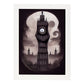 Nacnic Lámina Big Ben Empático al estilo de T. Burton. Ilustraciones de monumentos, ciudades, paises inspiradas en arte gótico y oscuro. Diseño y Decoración de Interiores.-Artwork-Nacnic-A4-Marco Blanco-Nacnic Estudio SL