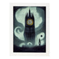 Nacnic Lámina Big Ben Energético al estilo de T. Burton. Ilustraciones de monumentos, ciudades, paises inspiradas en arte gótico y oscuro. Diseño y Decoración de Interiores.-Artwork-Nacnic-A4-Marco Blanco-Nacnic Estudio SL