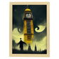 Nacnic Lámina Big Ben Generoso al estilo de T. Burton. Ilustraciones de monumentos, ciudades, paises inspiradas en arte gótico y oscuro. Diseño y Decoración de Interiores.-Artwork-Nacnic-A4-Marco Madera clara-Nacnic Estudio SL