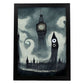 Nacnic Lámina Big Ben Inglaterra al estilo de T. Burton. Ilustraciones de monumentos, ciudades, paises inspiradas en arte gótico y oscuro. Diseño y Decoración de Interiores.-Artwork-Nacnic-A4-Sin marco-Nacnic Estudio SL