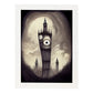Nacnic Lámina Big Ben Paciente al estilo de T. Burton. Ilustraciones de monumentos, ciudades, paises inspiradas en arte gótico y oscuro. Diseño y Decoración de Interiores.-Artwork-Nacnic-A4-Marco Blanco-Nacnic Estudio SL