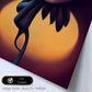 Nacnic Lámina Bonobo Dinámico estilo T. Burton. Ilustraciones y pósters de animales inspirados en el arte gótico y oscuro de Burton. Diseño y Decoración de Interiores.-Artwork-Nacnic-Nacnic Estudio SL
