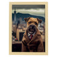 Nacnic Lámina Border Terrier Tolerante en estilo Fotografía a todo color. Divertidas ilustraciones realistas de animales con ropa humana. Diseño y Decoración de Interiores.-Artwork-Nacnic-A4-Marco Madera clara-Nacnic Estudio SL