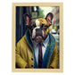 Nacnic Lámina Bulldog de amarillo Compasivo en estilo Fotografía a todo color. Divertidas ilustraciones realistas de animales con ropa humana. Diseño y Decoración de Interiores.-Artwork-Nacnic-A4-Marco Madera clara-Nacnic Estudio SL