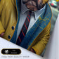 Nacnic Lámina Bulldog de amarillo Compasivo en estilo Fotografía a todo color. Divertidas ilustraciones realistas de animales con ropa humana. Diseño y Decoración de Interiores.-Artwork-Nacnic-Nacnic Estudio SL