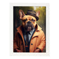 Nacnic Lámina Bulldog elegante Creativo en estilo Fotografía a todo color. Divertidas ilustraciones realistas de animales con ropa humana. Diseño y Decoración de Interiores.-Artwork-Nacnic-A4-Marco Blanco-Nacnic Estudio SL