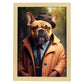 Nacnic Lámina Bulldog elegante Creativo en estilo Fotografía a todo color. Divertidas ilustraciones realistas de animales con ropa humana. Diseño y Decoración de Interiores.-Artwork-Nacnic-A4-Marco Madera clara-Nacnic Estudio SL