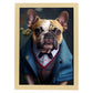 Nacnic Lámina Bulldog victoriano Tolerante en estilo Fotografía a todo color. Divertidas ilustraciones realistas de animales con ropa humana. Diseño y Decoración de Interiores.-Artwork-Nacnic-A4-Marco Madera clara-Nacnic Estudio SL