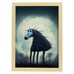 Nacnic Lámina Caballo Amistoso estilo T. Burton. Ilustraciones y pósters de animales inspirados en el arte gótico y oscuro de Burton. Diseño y Decoración de Interiores.-Artwork-Nacnic-A4-Marco Madera clara-Nacnic Estudio SL