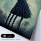 Nacnic Lámina Caballo Amistoso estilo T. Burton. Ilustraciones y pósters de animales inspirados en el arte gótico y oscuro de Burton. Diseño y Decoración de Interiores.-Artwork-Nacnic-Nacnic Estudio SL