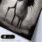 Nacnic Lámina Caballo Cooperativo estilo T. Burton. Ilustraciones y pósters de animales inspirados en el arte gótico y oscuro de Burton. Diseño y Decoración de Interiores.-Artwork-Nacnic-Nacnic Estudio SL