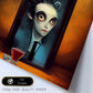 Nacnic Lámina Camarero Amistoso al estilo de T. Burton. Ilustraciones de profesiones y oficios inspiradas en arte gótico y oscuro. Diseño y Decoración de Interiores.-Artwork-Nacnic-Nacnic Estudio SL