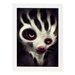 Nacnic Lámina Cara Civeta Responsable estilo T. Burton. Ilustraciones y pósters de animales inspirados en el arte gótico y oscuro de Burton. Diseño y Decoración de Interiores.-Artwork-Nacnic-A4-Marco Blanco-Nacnic Estudio SL
