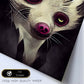 Nacnic Lámina Cara Civeta Responsable estilo T. Burton. Ilustraciones y pósters de animales inspirados en el arte gótico y oscuro de Burton. Diseño y Decoración de Interiores.-Artwork-Nacnic-Nacnic Estudio SL