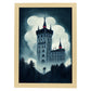 Nacnic Lámina Castillo Neuschwanstein Imaginativo al estilo de T. Burton. Ilustraciones de monumentos, ciudades, paises inspiradas en arte gótico y oscuro. Diseño y Decoración de Interiores.-Artwork-Nacnic-A4-Marco Madera clara-Nacnic Estudio SL