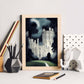 Nacnic Lámina Castillo Windsor de noche Confiado al estilo de T. Burton. Ilustraciones de monumentos, ciudades, paises inspiradas en arte gótico y oscuro. Diseño y Decoración de Interiores.-Artwork-Nacnic-Nacnic Estudio SL