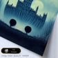 Nacnic Lámina Castillo Windsor Humilde al estilo de T. Burton. Ilustraciones de monumentos, ciudades, paises inspiradas en arte gótico y oscuro. Diseño y Decoración de Interiores.-Artwork-Nacnic-Nacnic Estudio SL