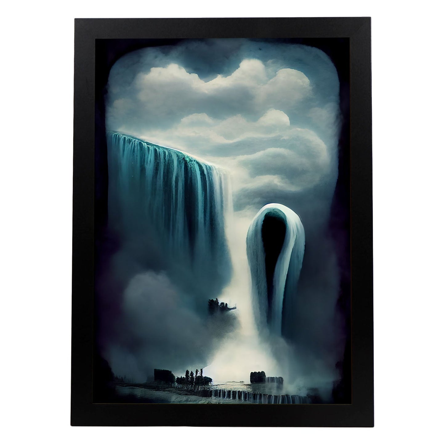 Nacnic Lámina Cataratas Niagara Curioso al estilo de T. Burton. Ilustraciones de monumentos, ciudades, paises inspiradas en arte gótico y oscuro. Diseño y Decoración de Interiores.-Artwork-Nacnic-A4-Sin marco-Nacnic Estudio SL