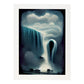 Nacnic Lámina Cataratas Niagara Curioso al estilo de T. Burton. Ilustraciones de monumentos, ciudades, paises inspiradas en arte gótico y oscuro. Diseño y Decoración de Interiores.-Artwork-Nacnic-A4-Marco Blanco-Nacnic Estudio SL