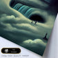 Nacnic Lámina Cataratas Niagara Imaginativo al estilo de T. Burton. Ilustraciones de monumentos, ciudades, paises inspiradas en arte gótico y oscuro. Diseño y Decoración de Interiores.-Artwork-Nacnic-Nacnic Estudio SL
