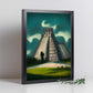Nacnic Lámina Chichen Itza 1 Amistoso al estilo de T. Burton. Ilustraciones de monumentos, ciudades, paises inspiradas en arte gótico y oscuro. Diseño y Decoración de Interiores.-Artwork-Nacnic-Nacnic Estudio SL