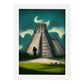 Nacnic Lámina Chichen Itza 1 Amistoso al estilo de T. Burton. Ilustraciones de monumentos, ciudades, paises inspiradas en arte gótico y oscuro. Diseño y Decoración de Interiores.-Artwork-Nacnic-A4-Marco Blanco-Nacnic Estudio SL