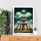 Nacnic Lámina Chichen Itza Creativo al estilo de T. Burton. Ilustraciones de monumentos, ciudades, paises inspiradas en arte gótico y oscuro. Diseño y Decoración de Interiores.-Artwork-Nacnic-Nacnic Estudio SL