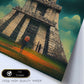 Nacnic Lámina Chichen Itza Creativo al estilo de T. Burton. Ilustraciones de monumentos, ciudades, paises inspiradas en arte gótico y oscuro. Diseño y Decoración de Interiores.-Artwork-Nacnic-Nacnic Estudio SL