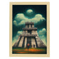 Nacnic Lámina Chichen Itza Creativo al estilo de T. Burton. Ilustraciones de monumentos, ciudades, paises inspiradas en arte gótico y oscuro. Diseño y Decoración de Interiores.-Artwork-Nacnic-A4-Marco Madera clara-Nacnic Estudio SL