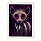 Nacnic Lámina Civeta Imaginativo estilo T. Burton. Ilustraciones y pósters de animales inspirados en el arte gótico y oscuro de Burton. Diseño y Decoración de Interiores.-Artwork-Nacnic-A4-Marco Blanco-Nacnic Estudio SL