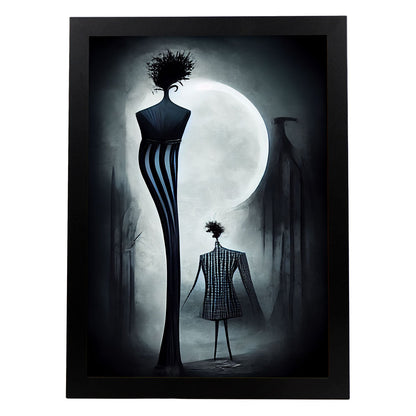 Nacnic Lámina Diseñador Generoso al estilo de T. Burton. Ilustraciones de profesiones y oficios inspiradas en arte gótico y oscuro. Diseño y Decoración de Interiores.-Artwork-Nacnic-A4-Sin marco-Nacnic Estudio SL