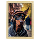 Nacnic Lámina Doberman Humilde en estilo Fotografía a todo color. Divertidas ilustraciones realistas de animales con ropa humana. Diseño y Decoración de Interiores.-Artwork-Nacnic-A4-Marco Madera clara-Nacnic Estudio SL