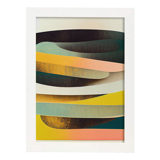 Nacnic Lámina en Estilo Abstracto Astral. Llamativas y modernas Ilustraciones artísticas a todo color para el Diseño y Decoración de Interiores.-Artwork-Nacnic-A4-Marco Blanco-Nacnic Estudio SL