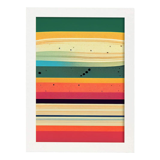 Nacnic Lámina en Estilo Abstracto Celestial. Llamativas y modernas Ilustraciones artísticas a todo color para el Diseño y Decoración de Interiores.-Artwork-Nacnic-A4-Marco Blanco-Nacnic Estudio SL