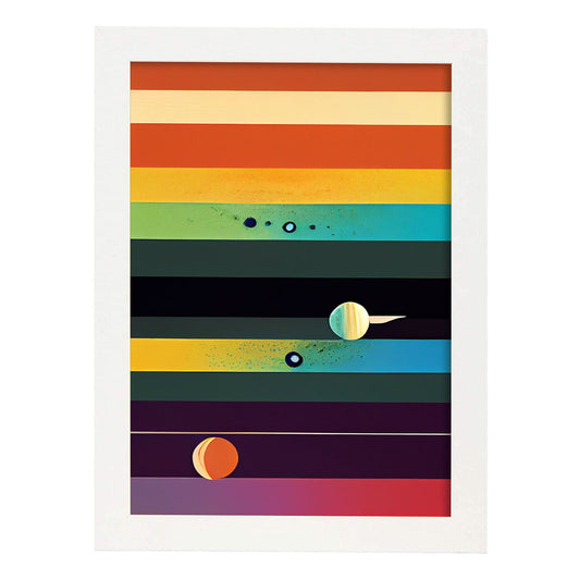 Nacnic Lámina en Estilo Abstracto Cinturón. Llamativas y modernas Ilustraciones artísticas a todo color para el Diseño y Decoración de Interiores.-Artwork-Nacnic-A4-Marco Blanco-Nacnic Estudio SL